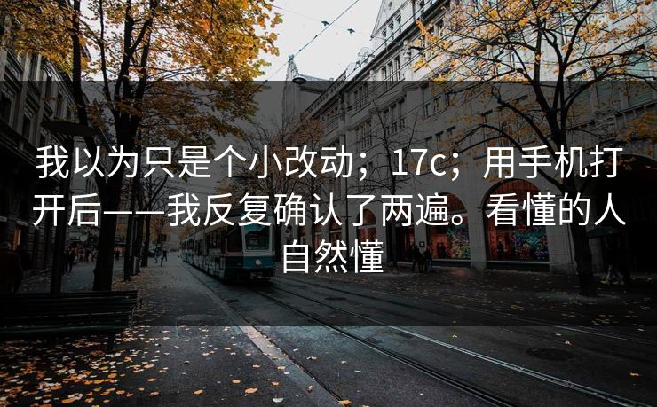 我以为只是个小改动；17c；用手机打开后——我反复确认了两遍。看懂的人自然懂  第1张